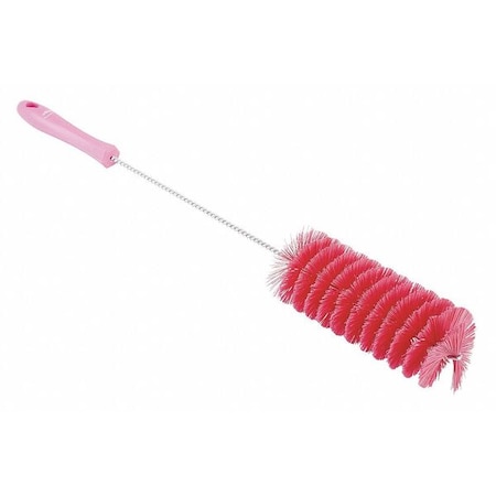 2 3/8 in W Tube and Valve Brush, Medium, 13 1/2 in L Handle, 6 in L Brush, Pink MPN:53701