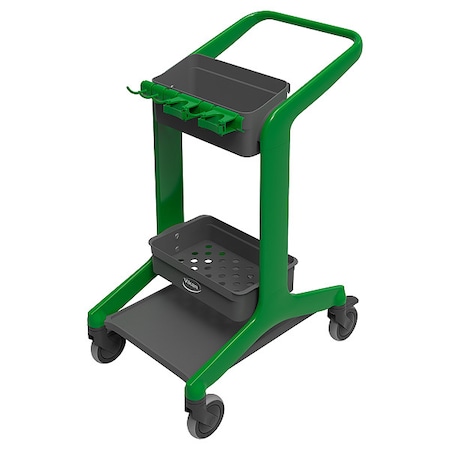 Janitorial Cart, Swivel, Green, PPP, 23.4 lb MPN:57002