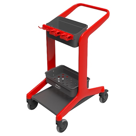 Janitorial Cart, Swivel, Red, PPP, 23.4 lb MPN:57004