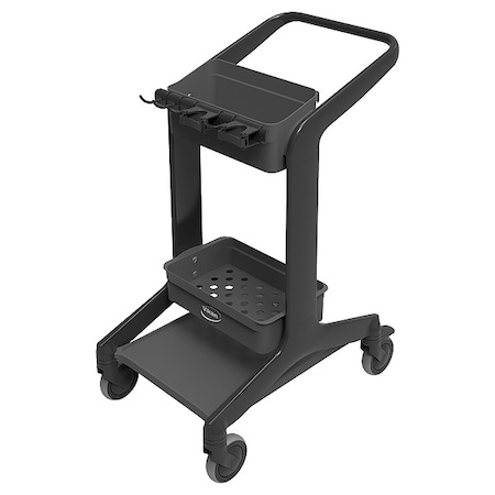 Janitorial Cart, Swivel, Black, PPP, 23.4 lb MPN:57009