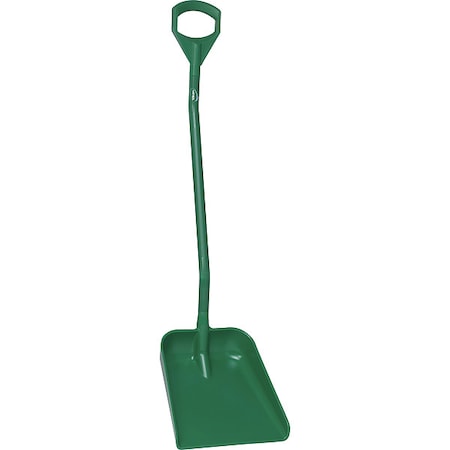 Ergonomic Square Point Shovel, Polypropylene Blade, 51.2 in L, Green MPN:56012
