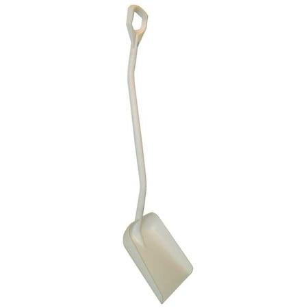 Ergonomic Square Point Shovel, Polypropylene Blade, 51.2 in L, White MPN:56015