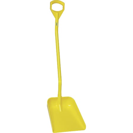 Ergonomic Square Point Shovel, Polypropylene Blade, 51.2 in L, Yellow MPN:56016