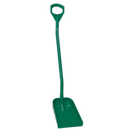 Ergonomic Square Point Shovel, Polypropylene Blade, 50 in L, Green MPN:56112