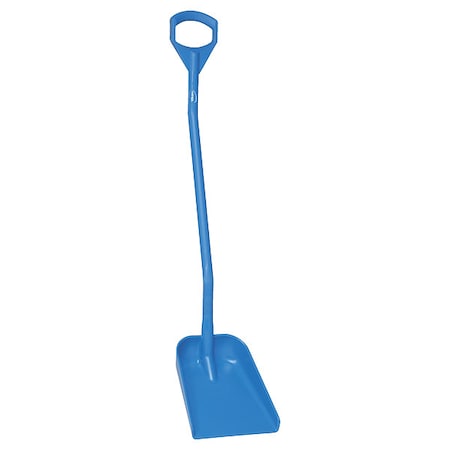 Ergonomic Square Point Shovel, Polypropylene Blade, 50 in L, Blue, Polypropylene Handle MPN:56113
