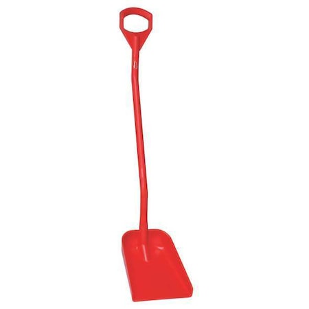 Ergonomic Square Point Shovel, Polypropylene Blade, 50 in L, Red Polypropylene Handle MPN:56114
