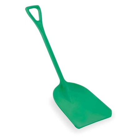 Hygienic Square Point Shovel, Polypropylene Blade, 28 in L, Green Polypropylene Handle MPN:69822