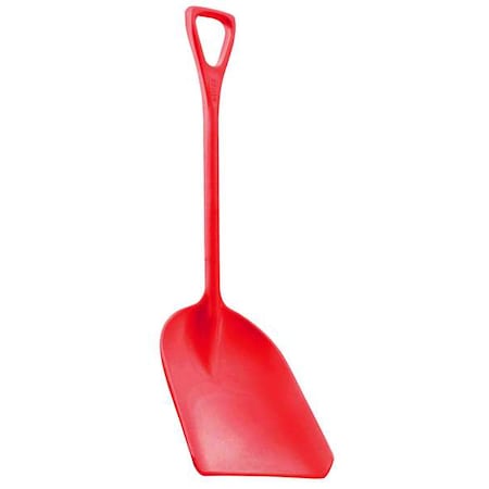 Hygienic Square Point Shovel, Polypropylene Blade, 28 in L, Red Polypropylene Handle MPN:69824
