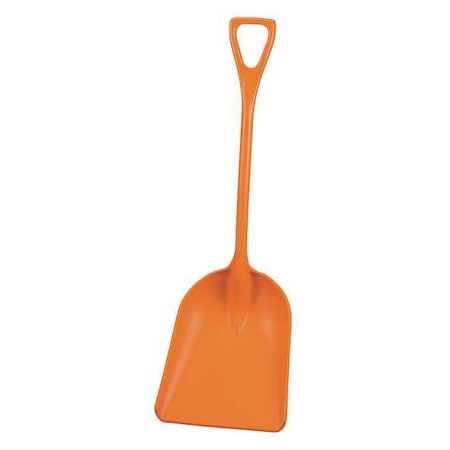 Hygienic Square Point Shovel, Polypropylene Blade, 28 in L, Orange MPN:69827