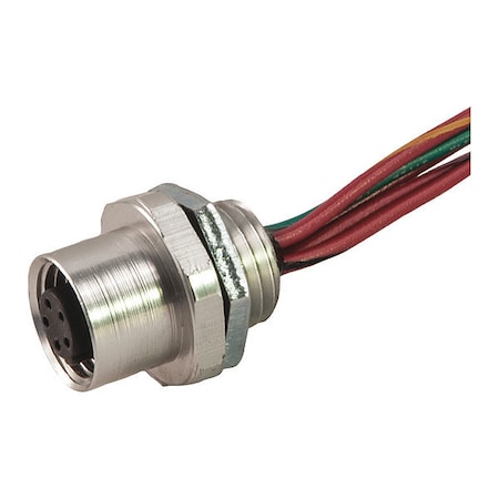 Receptacle, D Key, Fem, 4 Pole, 1/4
