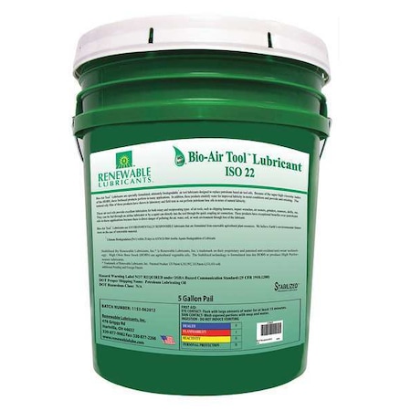 Air Tool Oil, Yellow, 5 gal, Pail MPN:83104