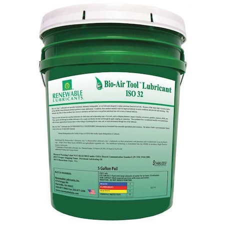 Biodegradable Air Tool Oil, 5 gal. MPN:83114