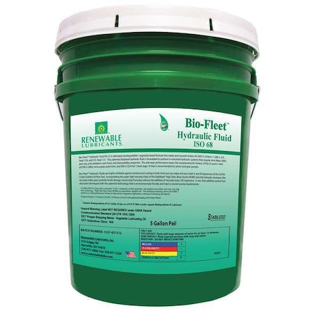 5 gal Pail, Hydraulic Oil, 68 ISO Viscosity, Not Specified SAE MPN:80844