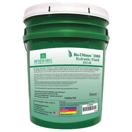 5 gal Pail, Hydraulic Oil, 68 ISO Viscosity, Not Specified SAE MPN:81024