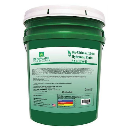 5 gal Pail, Hydraulic Oil, Not Specified ISO Viscosity, Not Specified SAE MPN:81044