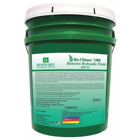 5 gal Pail, Hydraulic Oil, 32 ISO Viscosity, Not Specified SAE MPN:81054
