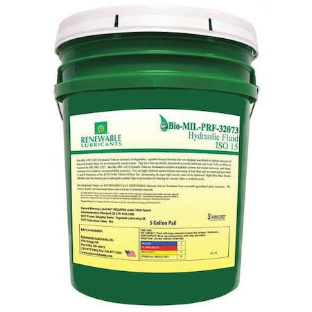 5 gal Pail, Hydraulic Oil, 15 ISO Viscosity, Not Specified SAE MPN:81144