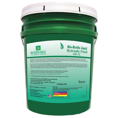 5 gal Pail, Hydraulic Oil, 32 ISO Viscosity, Not Specified SAE MPN:81634