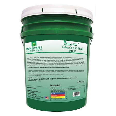 5 gal Pail, R&O Oil, 32 ISO Viscosity, Not Specified SAE MPN:81704