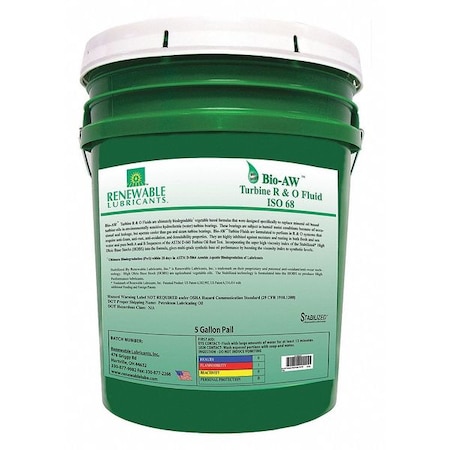 5 gal Pail, R&O Oil, 68 ISO Viscosity, Not Specified SAE MPN:81724