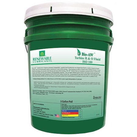 5 gal Pail, R&O Oil, 100 ISO Viscosity, Not Specified SAE MPN:81734