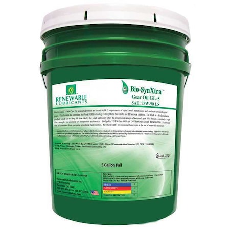 Gear Oil, 5 gal Sz, Light Golden MPN:82124