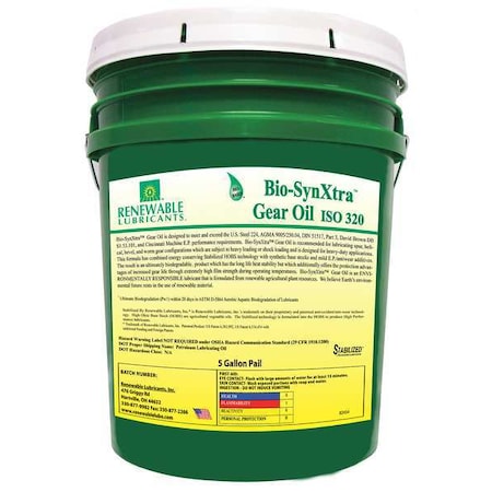 5 gal Gear Oil Pail 320 ISO Viscosity, 85W140 SAE, Yellow MPN:82454