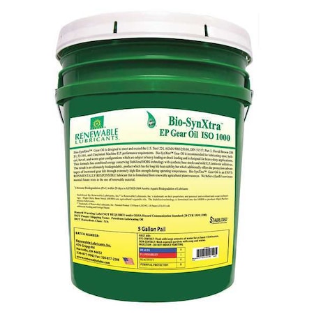 5 gal Gear Oil Pail 680 ISO Viscosity, Not Specified SAE, Yellow MPN:82484