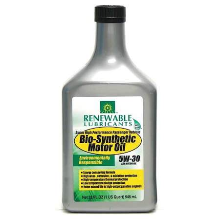 Engine Oil, 5W-30, Bio-Synthetic, 1 Qt. MPN:85121