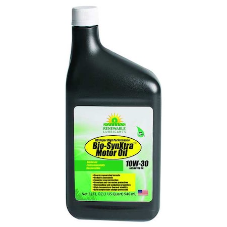 Engine Oil, 10W-30, Bio-Synthetic, 1 Qt. MPN:85171