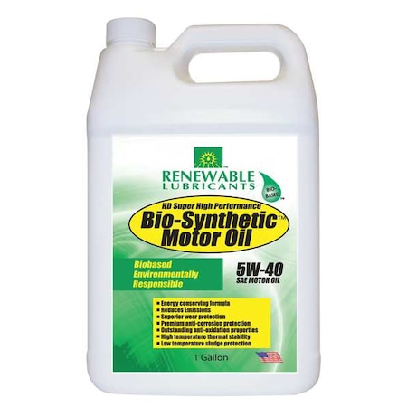 Engine Oil, 5W-40, Bio-Synthetic, 1 Gal. MPN:85253
