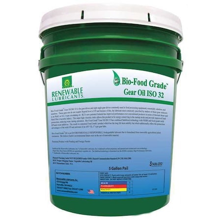 5 gal Gear Oil Pail 32 ISO Viscosity, Not Specified SAE, Yellow MPN:87204