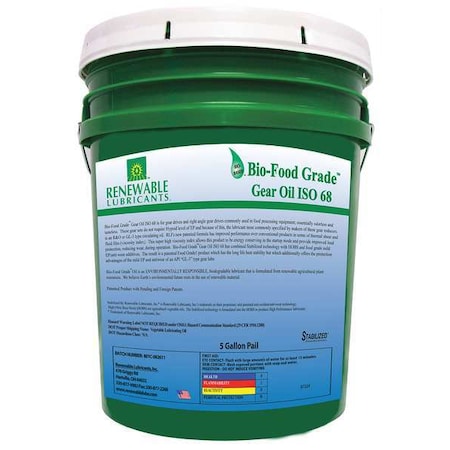 5 gal Gear Oil Pail 68 ISO Viscosity, Not Specified SAE, Yellow MPN:87224