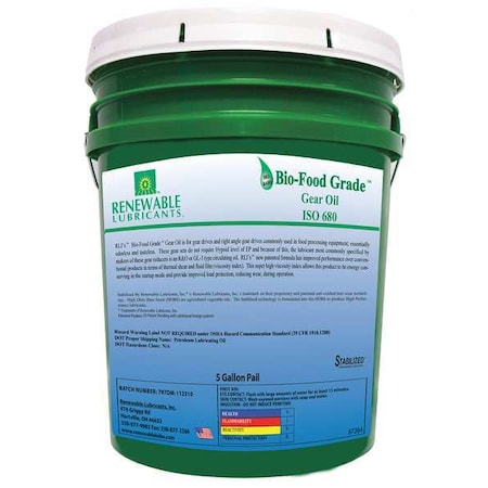 5 gal Gear Oil Pail 100 ISO Viscosity, Not Specified SAE, Yellow MPN:87284