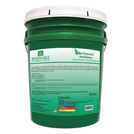 Mold Release, Biodegradable, 5 gal. MPN:86414