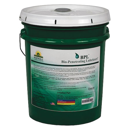 General Purpose Lubricant, 5 gal, Pail, Vegetable Oil Base, 295 Degrees F Max Op Temp, Yellow MPN:80004