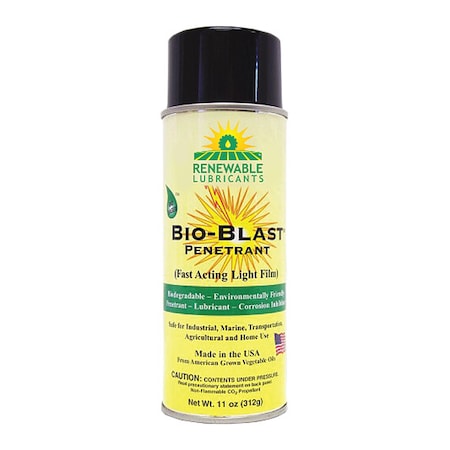 Penetrating Lubricant, 16 oz, Aerosol Spray Can, Vegetable Oil Base, 208 Degrees F Max Op Temp, Not Rated, Yellow MPN:80352