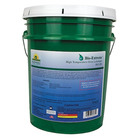 Chain & Wire Rope Lubricant, 5 gal, Pail, Vegetable Oil Base, 588 Degrees F Max Op Temp, White MPN:81874