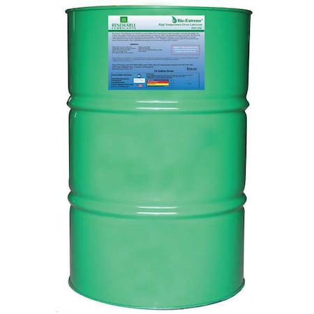 Chain & Wire Rope Lubricant, 55 gal, Drum, Vegetable Oil Base, 2, 000 Degrees F Max Op Temp, White MPN:81886