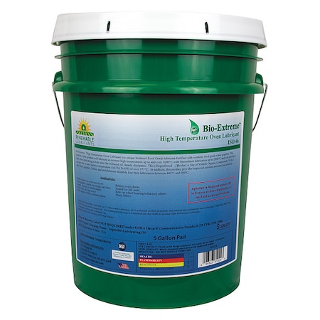 Chain & Wire Rope Lubricant, 5 gal, Pail, Vegetable Oil Base, 584 Degrees F Max Op Temp, White MPN:81924