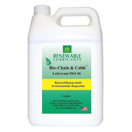 Chain & Wire Rope Lubricant, 1 gal, Jug, Vegetable Oil Base, 500 Degrees F Max Op Temp, Yellow MPN:83053