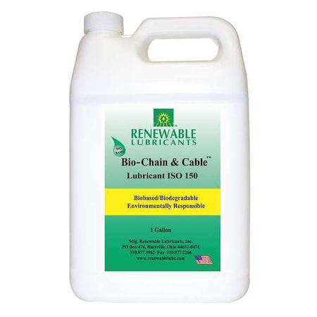 Chain & Wire Rope Lubricant, 1 gal, Jug, Vegetable Oil Base, 554 Degrees F Max Op Temp, Yellow MPN:83083