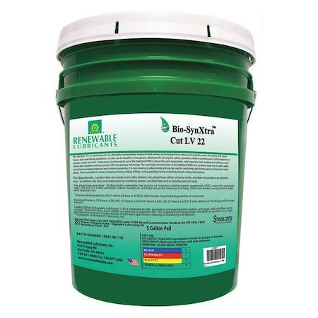 Cutting Oil, Pail, Yellow, 5 gal. MPN:86854