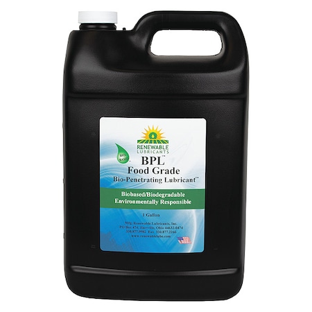 Penetrating Lubricant, 1 gal, Jug, Vegetable Oil Base, 280 Degrees F Max Op Temp, H1- Food Grade, Yellow MPN:87003