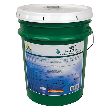 Penetrating Lubricant, 5 gal, Pail, Vegetable Oil Base, 280 Degrees F Max Op Temp, H1- Food Grade, Yellow MPN:87004
