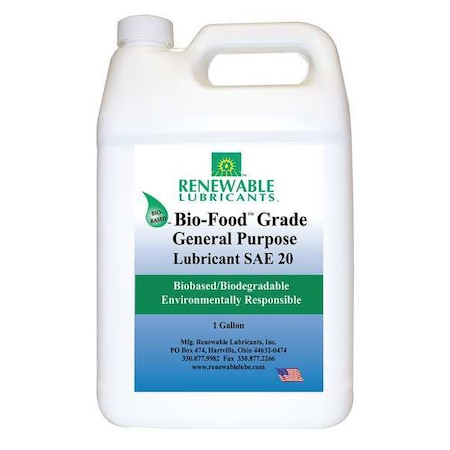 General Purpose Lubricant, 1 gal, Jug, Vegetable Oil Base, 622 Degrees F Max Op Temp, Yellow MPN:87013
