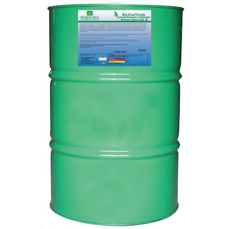 Lubricant, 55 gal, Drum, Vegetable Oil Base, 622 Degrees F Max Op Temp, Yellow MPN:87016