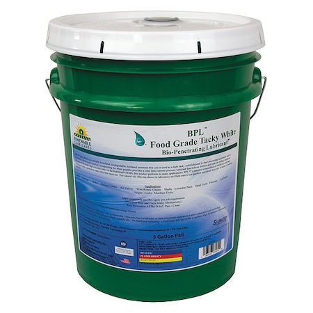 General Purpose Lubricant, 5 gal, Pail, Vegetable Oil Base, 294 Degrees F Max Op Temp, White MPN:87074