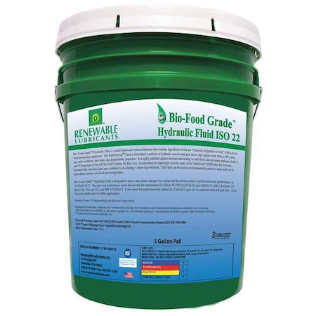 Food Grade Hydraulic Oil, 5 gal. MPN:87104