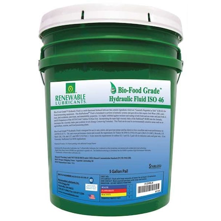 Bio-Food Grade Hydraulic Fluid, 5 gal., ISO 46 MPN:87134